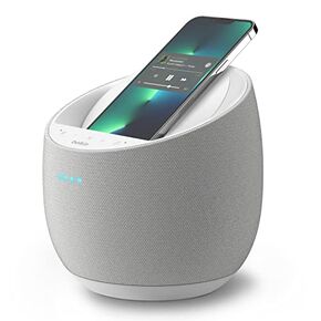 Belkin SOUNDFORM Elite Hi-Fi Smart Speaker + Charger (Alexa Voice-Controlled Bluetooth Speaker) Sound Technology By Devialet, Fast Wireless Charging for iPhone, Samsung Galaxy & More - Black in Saudi Arabia