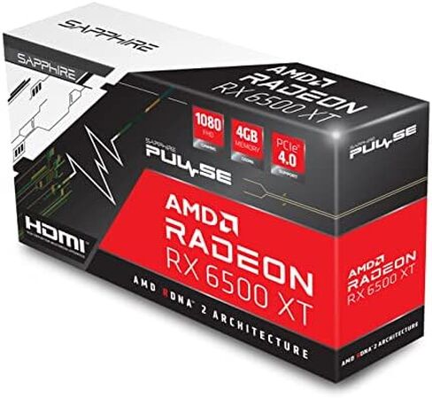 بطاقة رسومات أوك للألعاب من سافير 11314-01-20G بالس AMD Radeon RX 6500 XT مع 4 جيجابايت GDDR6، AMD RDNA 2 in Kuwait