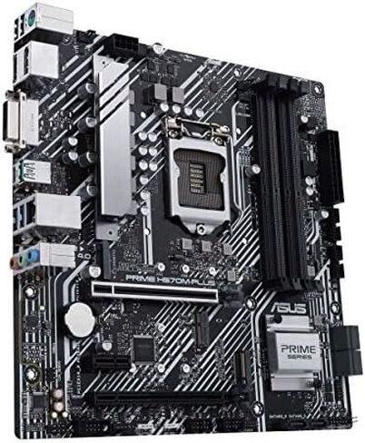 ASUS Prime H570M-PLUS/CSM LGA1200 (انتل 11th/10th Gen) لوحة الأم MicroATX (PCIe 4.0، 8 مراحل، HDMI، DVI، DisplayPort، Dual M.2، Intel 1GB LAN، USB 3.2 Gen 2 النوع C، Thunderbolt™ 4، ACCE) in Kuwait
