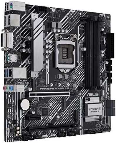 ASUS Prime H570M-PLUS/CSM LGA1200 (انتل 11th/10th Gen) لوحة الأم MicroATX (PCIe 4.0، 8 مراحل، HDMI، DVI، DisplayPort، Dual M.2، Intel 1GB LAN، USB 3.2 Gen 2 النوع C، Thunderbolt™ 4، ACCE) in Kuwait