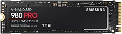سامسونج وسيط تخزين ذو حالة ثابتة 980 برو 1 تيرابايت بمنفذ PCIe وذاكرة مستديمة الجيل الرابع للالعاب M.2 (MZ-V8P1T0B) in Kuwait