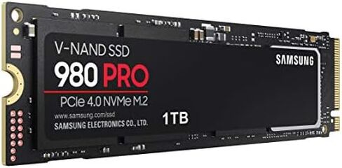 سامسونج وسيط تخزين ذو حالة ثابتة 980 برو 1 تيرابايت بمنفذ PCIe وذاكرة مستديمة الجيل الرابع للالعاب M.2 (MZ-V8P1T0B) in Kuwait