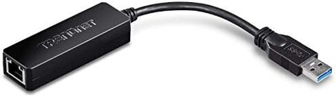 TRENDnet USB 3.0 to Gigabit Ethernet Adapter, Full Duplex 2Gbps Ethernet Speeds, Up to 1Gbps, USB to Gigabit Ethernet Adapter, USB-A, Windows & Mac Compatible, USB Powered, Black, TU3-ETG in Saudi Arabia