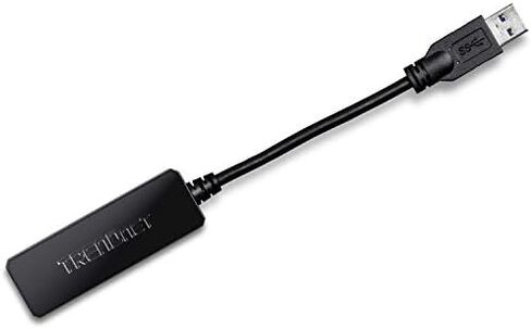 TRENDnet USB 3.0 to Gigabit Ethernet Adapter, Full Duplex 2Gbps Ethernet Speeds, Up to 1Gbps, USB to Gigabit Ethernet Adapter, USB-A, Windows & Mac Compatible, USB Powered, Black, TU3-ETG in Saudi Arabia