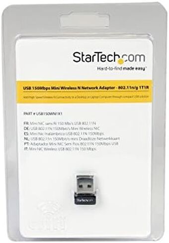StarTech.com USB 150Mbps Mini Wireless N Network Adapter - 802.11n/g 1T1R Wi-Fi Adapter (USB150WN1X1) in Saudi Arabia