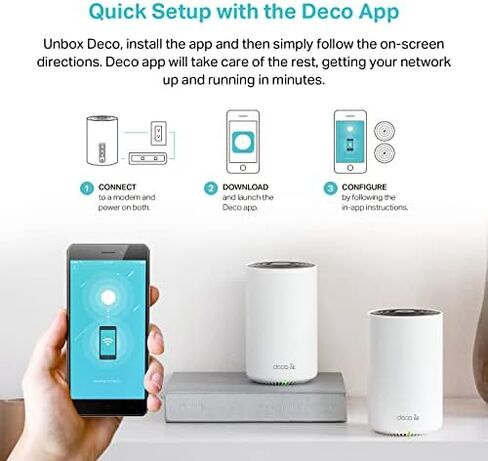 نظام شبكة TP-Link Deco AXE5400 ثلاثي الموجات WiFi 6E (Deco XE75) - يغطي ما يصل إلى 5500 قدم مربع، ويحل محل جهاز توجيه WiFi وموسع، شبكة تعتمد على الذكاء الاصطناعي، نطاق 6 جيجا هرتز جديد، عبوتان in Saudi Arabia