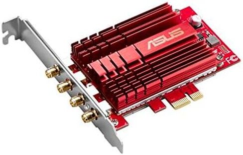 ASUS PCE-AC88 Dual-Band 4x4 AC3100 WiFi PCIe adapter with Heat Sink and External magnetic antenna base allows flexible antenna placement to maximize coverage in Saudi Arabia