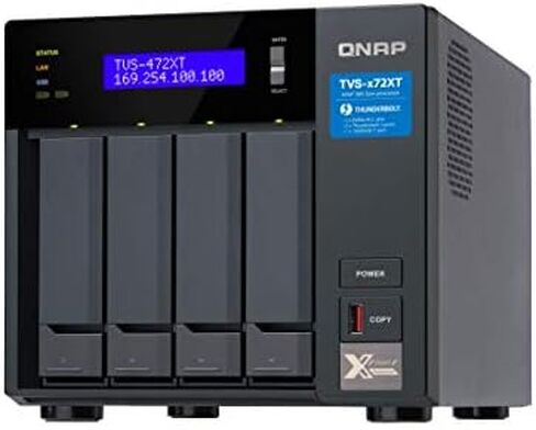 QNAP 4 Bay Thunderbolt NAS بسعة تخزين 24 تيرابايت، حزمة محركات RAID 5 Seagate IronWolf التي تم تكوينها مسبقًا (TVS-472XT-i3-4G-48R-US) in Saudi Arabia