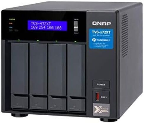 QNAP 4 Bay Thunderbolt NAS بسعة تخزين 24 تيرابايت، حزمة محركات RAID 5 Seagate IronWolf التي تم تكوينها مسبقًا (TVS-472XT-i3-4G-48R-US) in Saudi Arabia