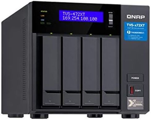 QNAP 4 Bay Thunderbolt NAS بسعة تخزين 24 تيرابايت، حزمة محركات RAID 5 Seagate IronWolf التي تم تكوينها مسبقًا (TVS-472XT-i3-4G-48R-US) in Saudi Arabia