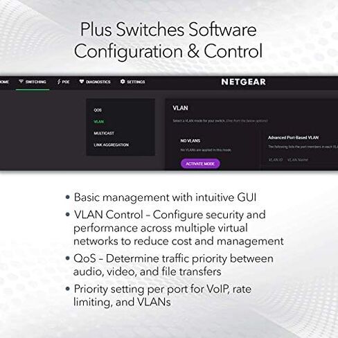 NETGEAR 8-Port Ultra60 PoE Multi-Gigabit Ethernet Plus Switch (MS108EUP) - Managed, with 4 x PoE++ and 4 x PoE+ @ 230W, Desktop or Wall Mount, and Limited Lifetime Protection in Saudi Arabia