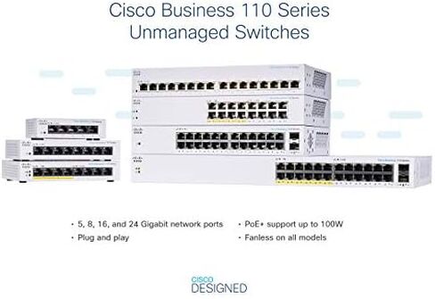 Cisco Business CBS110-8PP-D Unmanaged Switch, 8 Port GE, Partial PoE, Desktop, Ext PS, Limited Lifetime Protection (CBS110-8PP-D-NA) in Kuwait