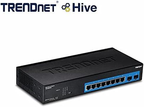 TRENDnet 10-Port Gigabit Web Smart Switch, 20 Gbps Switching Capacity, 8 x RJ-45 Ports, 2 x SFP, Slots, VLAN, QoS, LACP, IPv6 Support, Fanless, Rack Mountable, Lifetime Protection, TEG-082WS Black in Saudi Arabia