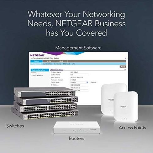 NETGEAR 10-Port Gigabit/10G Ethernet Plus Switch (GS110EMX) - Managed, with 8 x 1G, 2 x 10G/Multi-gig, Desktop, Wall or Rackmount, and Limited Lifetime Protection in Saudi Arabia