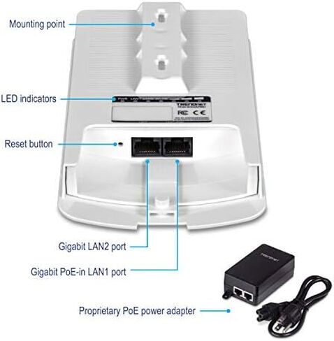 TRENDnet 14 DBI WiFi AC867 Outdoor Poe Preconfigured Point-to-Point Bridge Kit, 4 DBI Directional Antennas, for Point-to-Point WiFi Bridging Applications, 5GHz, AC867, TEW-840APBO2K in Saudi Arabia
