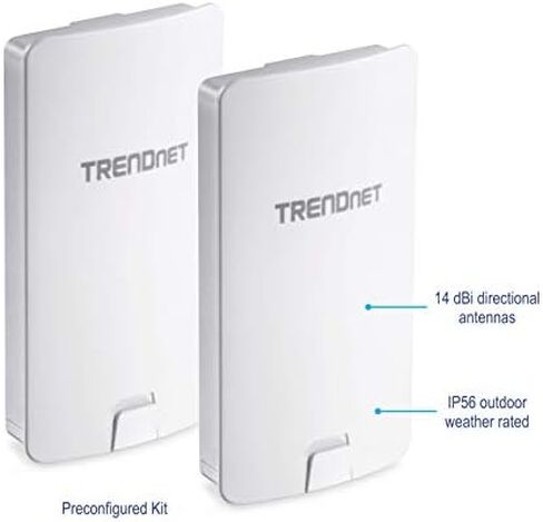 TRENDnet 14 DBI WiFi AC867 Outdoor Poe Preconfigured Point-to-Point Bridge Kit, 4 DBI Directional Antennas, for Point-to-Point WiFi Bridging Applications, 5GHz, AC867, TEW-840APBO2K in Saudi Arabia