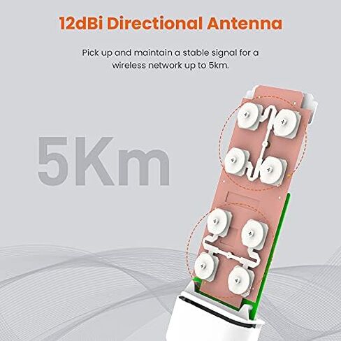 Tenda 2.4GHz N300 Long Range Smart Manage Outdoor CPE (O3) | 12dBi,5km+ | Point to Point Wireless Bridge | Fast Ethernet PoE Ports | AP/Station/WISP/P2MP/Repeater/Router | 6KV Lightning Protection in Saudi Arabia