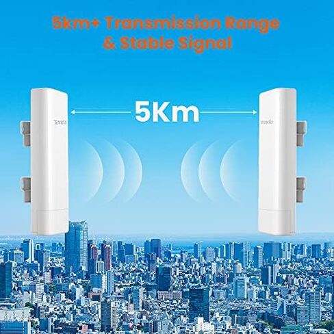 Tenda 2.4GHz N300 Long Range Smart Manage Outdoor CPE (O3) | 12dBi,5km+ | Point to Point Wireless Bridge | Fast Ethernet PoE Ports | AP/Station/WISP/P2MP/Repeater/Router | 6KV Lightning Protection in Saudi Arabia