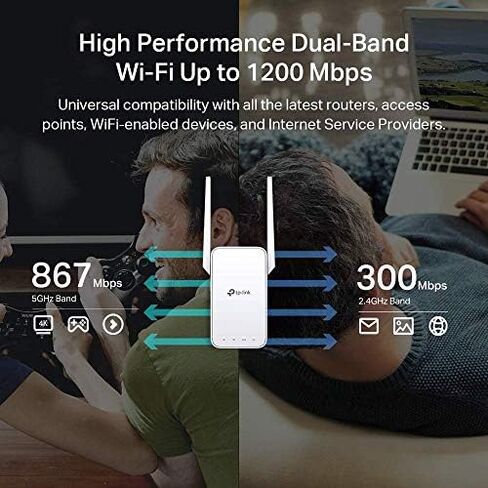 TP-Link AC1200 WiFi Extender(RE315), Covers Up to 1500 Sq.ft and 25 Devices, Up to 1200Mbps Dual Band WiFi Booster Repeater,Access Point, Supports OneMesh in Saudi Arabia