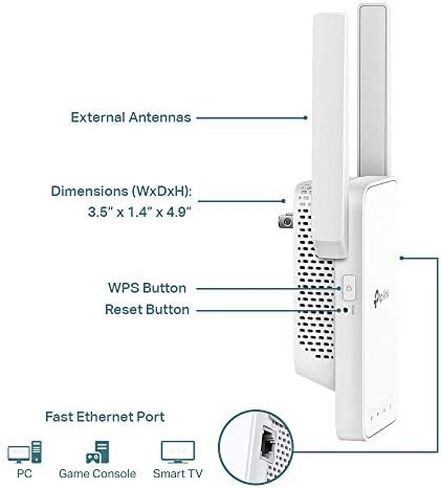 TP-Link AC1200 WiFi Extender(RE315), Covers Up to 1500 Sq.ft and 25 Devices, Up to 1200Mbps Dual Band WiFi Booster Repeater,Access Point, Supports OneMesh in Saudi Arabia