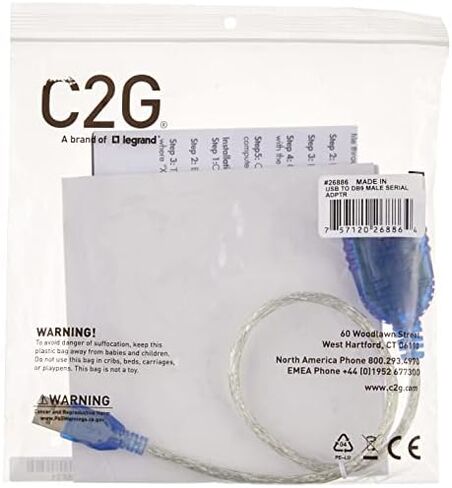 C2G USB Adapter, USB 2.0 Fast Ethernet Network Adapter, 7.5 Inches, Cables to Go 39998 in Kuwait