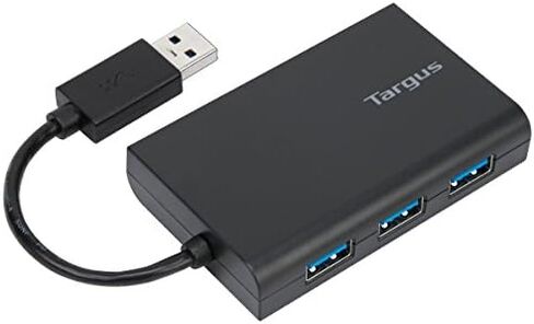 موزع USB 2.0 بـ 4 منافذ من تارجوس، أسود - متوافق مع أجهزة الكمبيوتر الشخصية وأجهزة Mac، أنيق وسهل السفر (ACH114US) in Kuwait