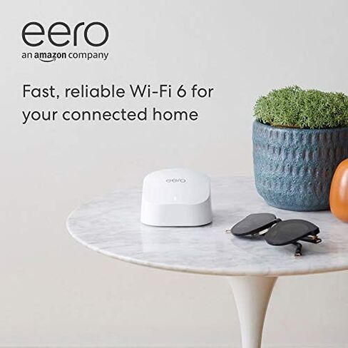 Amazon eero 6 mesh wifi add-on extender - Add up to 1,500 sq. ft. of Wi-Fi 6 coverage. Required eero mesh wifi system not included in Saudi Arabia