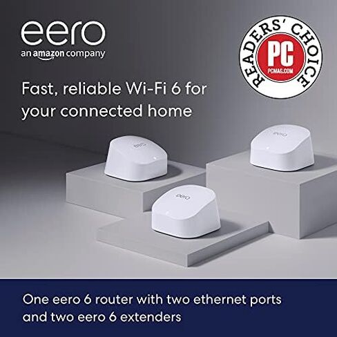 Amazon eero 6 mesh wifi add-on extender - Add up to 1,500 sq. ft. of Wi-Fi 6 coverage. Required eero mesh wifi system not included in Saudi Arabia