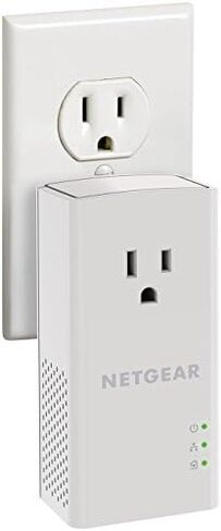 NETGEAR Powerline adapter Kit, 1000 Mbps Wall-plug, 1 Gigabit Ethernet Ports (PL1000-100PAS), White, 2 Count (Pack of 1) in Kuwait