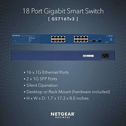 NETGEAR 10-Port 10G Multi-Gigabit Ethernet Smart Switch (MS510TXM) - Managed, 8 x Multi-gig Ports, 2 x 10G SFP+, Optional Insight Cloud Management, Desktop or Rackmount, Limited Lifetime Protection in Kuwait