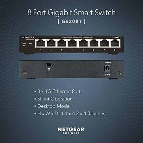 NETGEAR 10-Port 10G Multi-Gigabit Ethernet Smart Switch (MS510TXM) - Managed, 8 x Multi-gig Ports, 2 x 10G SFP+, Optional Insight Cloud Management, Desktop or Rackmount, Limited Lifetime Protection in Kuwait