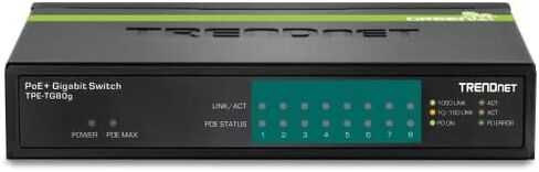 TRENDnet 8-Port Gigabit GREENnet PoE+ Switch, TPE-TG81g, 8 x Gigabit PoE+ Ports, Rack Mountable, Up to 30 W Per Port with 110 W Total Power Budget, Ethernet Network Switch, Metal, Lifetime Protection in Saudi Arabia