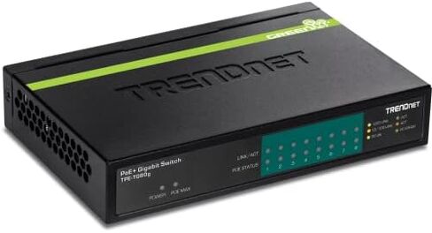 TRENDnet 8-Port Gigabit GREENnet PoE+ Switch, TPE-TG81g, 8 x Gigabit PoE+ Ports, Rack Mountable, Up to 30 W Per Port with 110 W Total Power Budget, Ethernet Network Switch, Metal, Lifetime Protection in Saudi Arabia