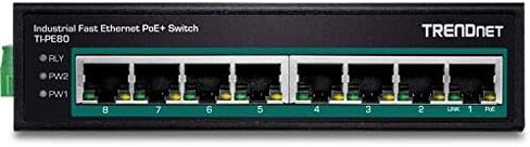 TRENDnet 8-Port Industrial Fast Ethernet PoE+ DIN-Rail Switch,TI-PE80 in Kuwait