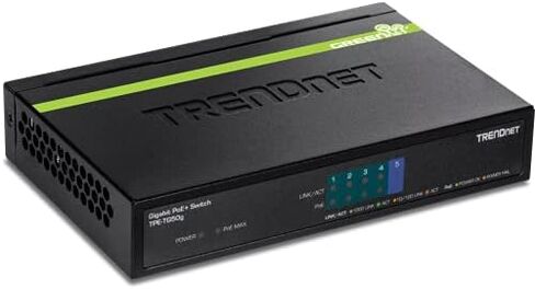 TRENDnet 5-Port Gigabit PoE+ Switch, 32W PoE Power Budget, 10Gbps Switching Capacity, IEEE 802.1p QoS, DSCP Pass-Through Support, Fanless, Wall Mountable, Lifetime Protection, Black, TPE-TG52 in Saudi Arabia
