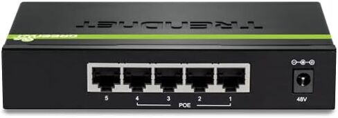 TRENDnet 5-Port Gigabit PoE+ Switch, 32W PoE Power Budget, 10Gbps Switching Capacity, IEEE 802.1p QoS, DSCP Pass-Through Support, Fanless, Wall Mountable, Lifetime Protection, Black, TPE-TG52 in Saudi Arabia