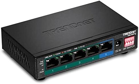TRENDnet 5-Port Gigabit PoE+ Switch, 32W PoE Power Budget, 10Gbps Switching Capacity, IEEE 802.1p QoS, DSCP Pass-Through Support, Fanless, Wall Mountable, Lifetime Protection, Black, TPE-TG52 in Saudi Arabia