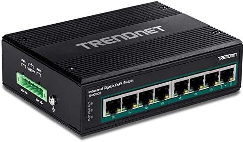TRENDnet 8-Port Industrial Gigabit PoE+ DIN-Rail Switch, TI-PG80 | 200W PoE Power Budget, 16Gbps Switching Capacity, NDAA & TAA Compliant, Ethernet Splitter, Lifetime Protection in Kuwait