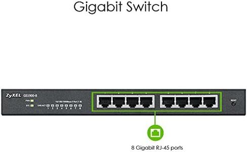 ZyXEL 24-Port Gigabit Ethernet Smart Managed Switch Switch - تصميم بدون مروحة [GS1900-24] in Kuwait