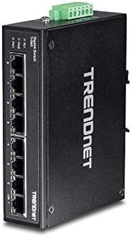 TRENDnet 5-Port Gigabit Industrial DIN-Rail Switch, 5-Port Fast Ethernet Industrial DIN-Rail Switch, 10 Gbps & 1 Gbps Switching Capacity, IP30 Rated, -40 to 75°C Operating Temperature in Saudi Arabia