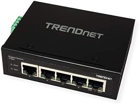 TRENDnet 5-Port Gigabit Industrial DIN-Rail Switch, 5-Port Fast Ethernet Industrial DIN-Rail Switch, 10 Gbps & 1 Gbps Switching Capacity, IP30 Rated, -40 to 75°C Operating Temperature in Saudi Arabia
