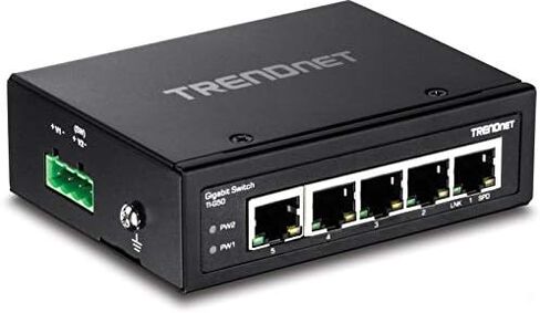 TRENDnet 5-Port Gigabit Industrial DIN-Rail Switch, 5-Port Fast Ethernet Industrial DIN-Rail Switch, 10 Gbps & 1 Gbps Switching Capacity, IP30 Rated, -40 to 75°C Operating Temperature in Saudi Arabia