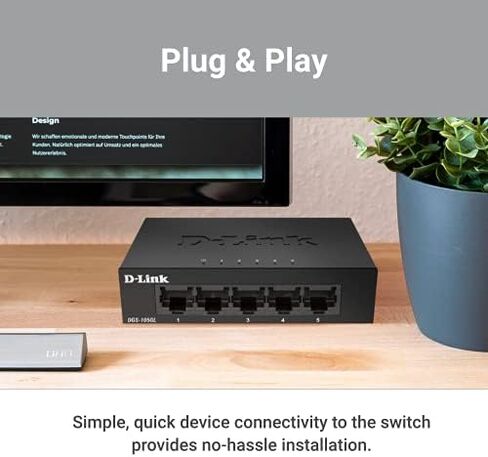 D-Link Ethernet Switch, Gigabit Unmanaged Desktop Plug and Play Sturdy Metal Housing Fanless Design EEE in Kuwait