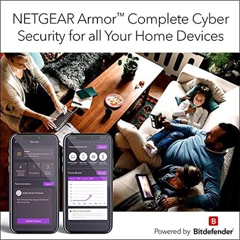 راوتر NETGEAR Nighthawk 6-Stream AX5400 WiFi 6 (RAX50) - سرعة لاسلكية ثنائية النطاق AX5400 (تصل إلى 5.4 جيجابت في الثانية) | تغطية 2500 قدم مربع in Kuwait