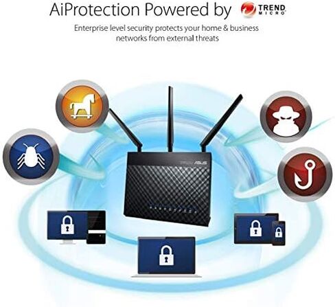 ASUS WiFi Router (RT-AC1200_V2) - Dual Band Wireless Internet Router, Gaming & Streaming, Easy Setup, Parental Control in Saudi Arabia