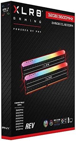 بي إن واي XLR8 Gaming REV RGB 32 جيجابايت (2 × 16 جيجابايت) DDR4 3600 ميجاهرتز (PC4-28800) in Saudi Arabia