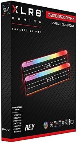 PNY XLR8 Gaming REV RGB 32GB (2x16GB) DDR4 3600MHz (PC4-28800) CL18 1.35V Dual Channel Desktop (DIMM) Memory – MD32GK2D4360018X2RGB in Saudi Arabia