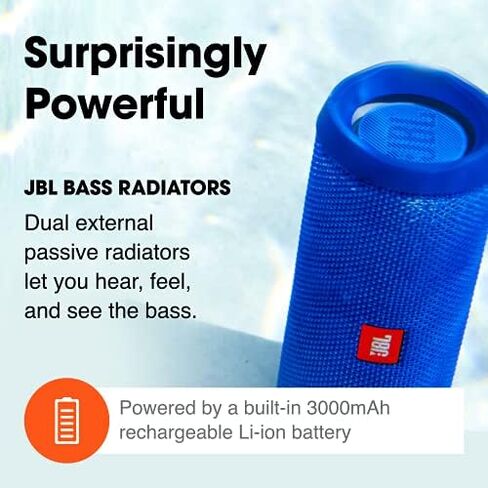 JBL Flip 4 Waterproof Portable Bluetooth Speaker - Blue in Saudi Arabia