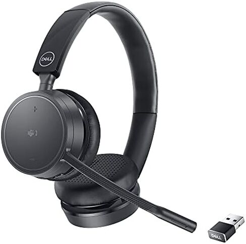 Dell Pro Wireless Headset - WL5022, Control Panel on Headset Includes Call Control, Adjustable Leatherette Headband, Leatherette Earpads, USB Dongle, Adjustable Boom Mic - Black in Saudi Arabia