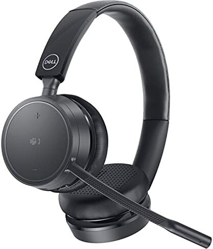 Dell Pro Wireless Headset - WL5022, Control Panel on Headset Includes Call Control, Adjustable Leatherette Headband, Leatherette Earpads, USB Dongle, Adjustable Boom Mic - Black in Saudi Arabia